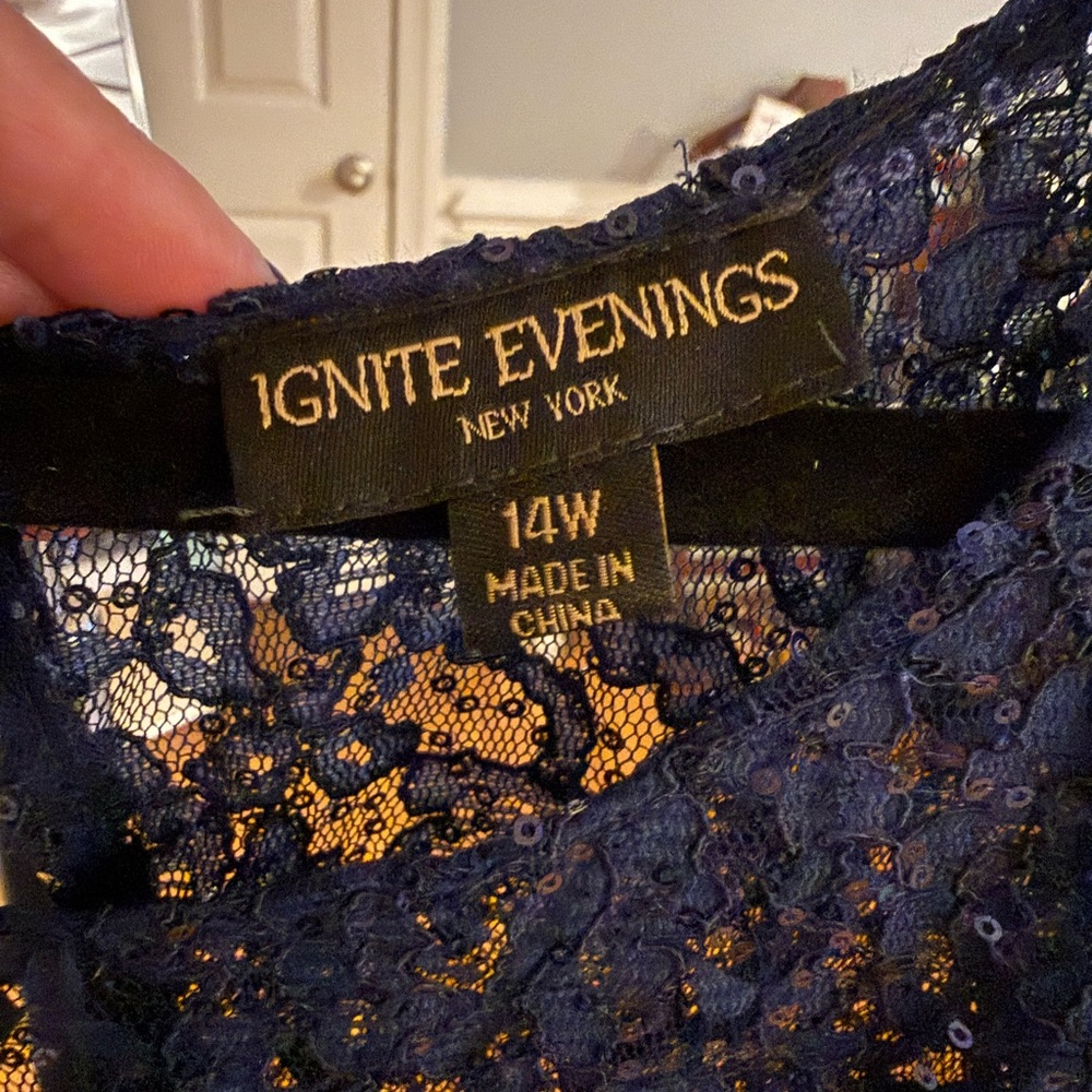 Elegant Navy Sequin Cocktail Dress
